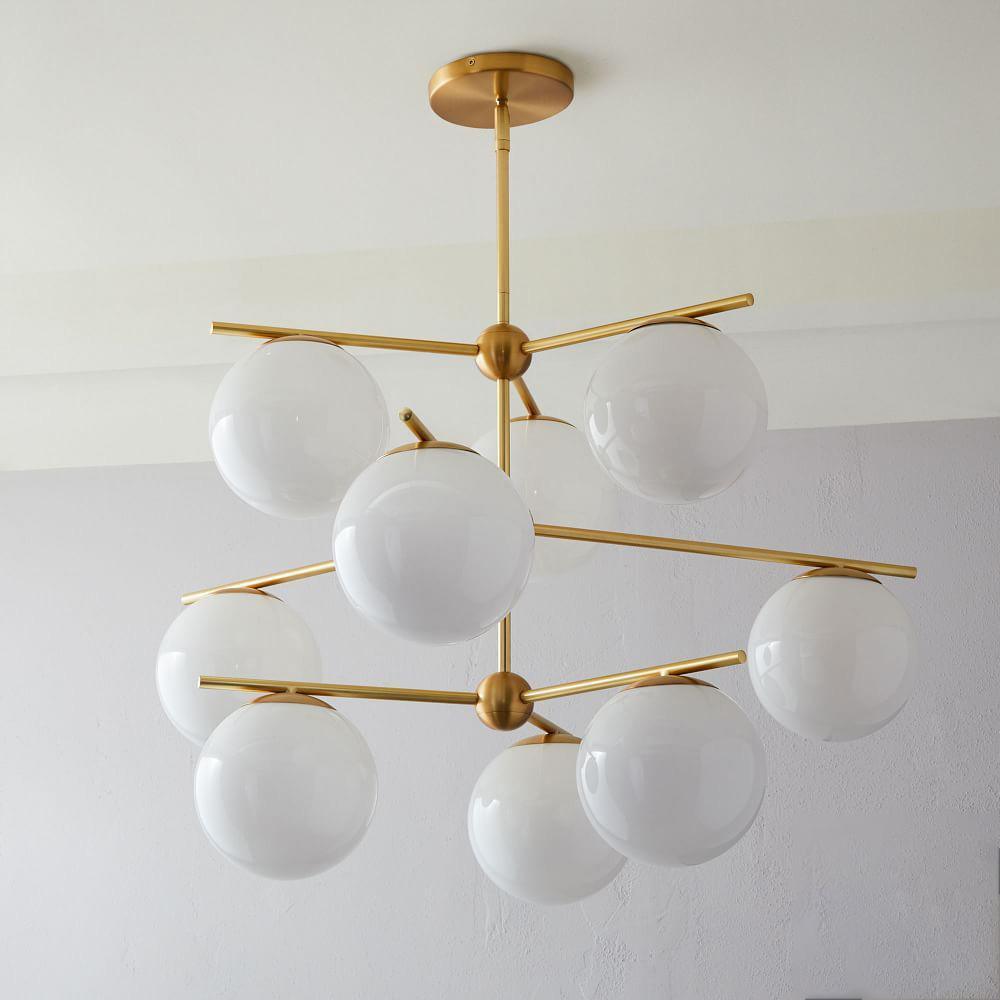 Casoella Chandelier Sphere & Stem Modern Gold LED