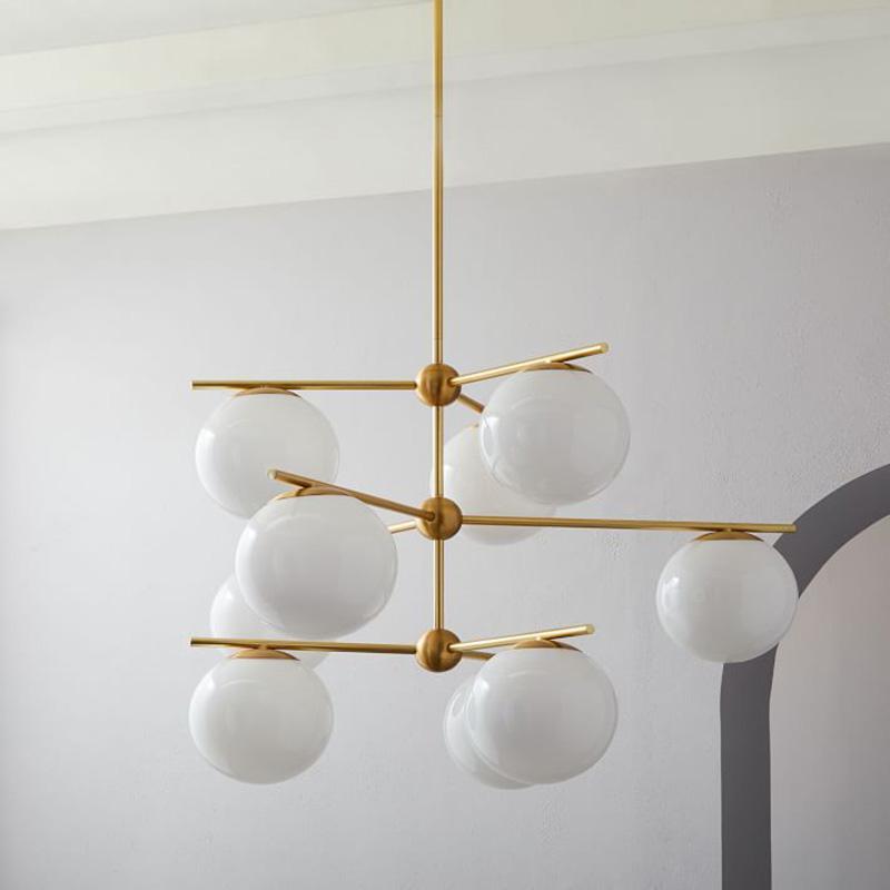 Casoella Chandelier Sphere & Stem Modern Gold LED
