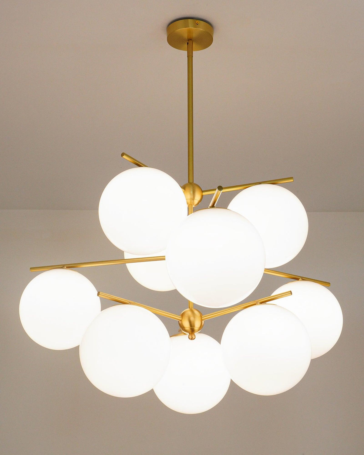 Casoella Chandelier Sphere & Stem Modern Gold LED
