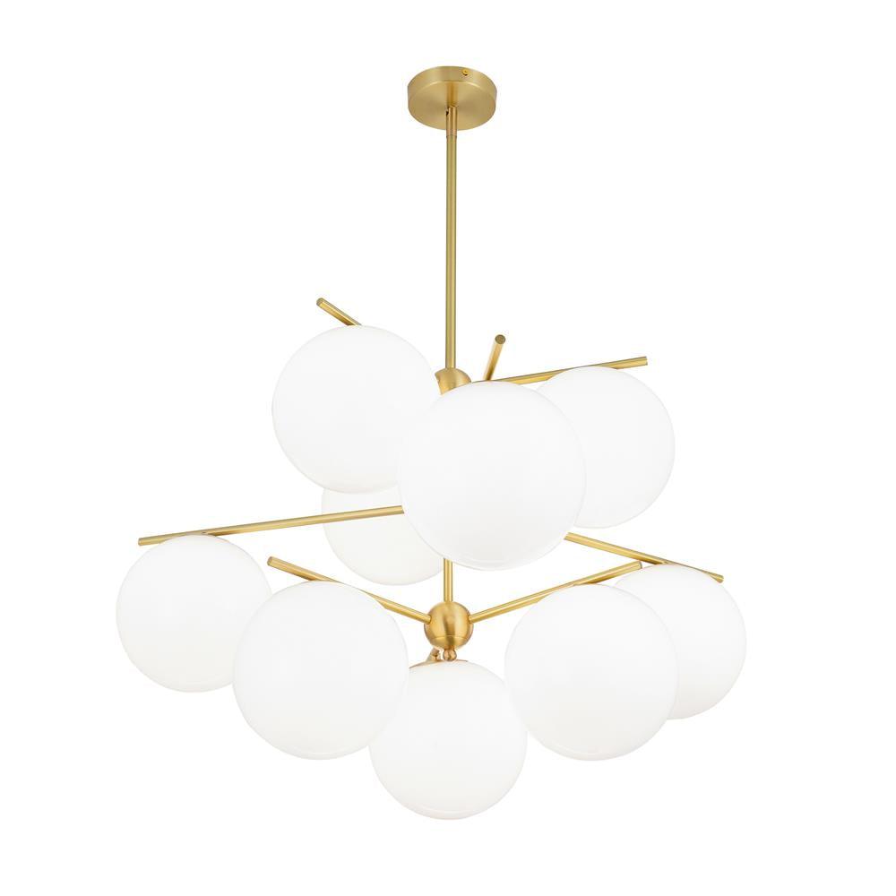 Casoella Chandelier Sphere & Stem Modern Gold LED
