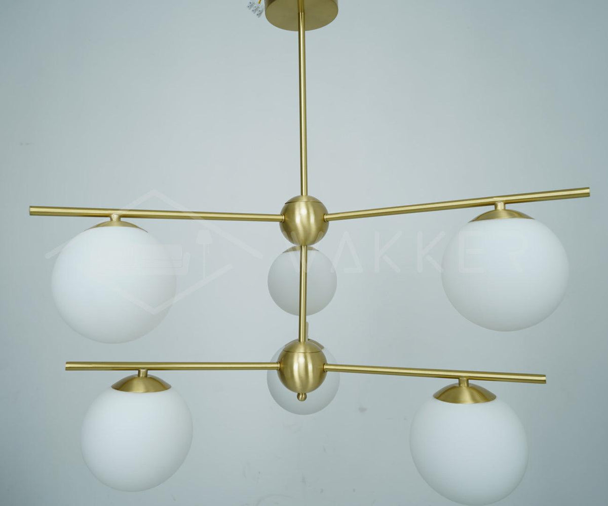 Casoella Chandelier Sphere & Stem Modern Gold LED