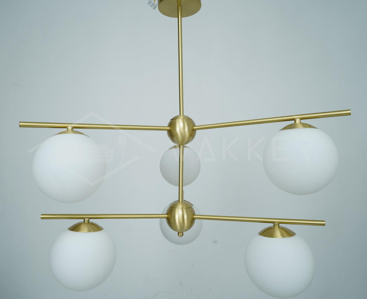 Casoella Chandelier Sphere & Stem Modern Gold LED