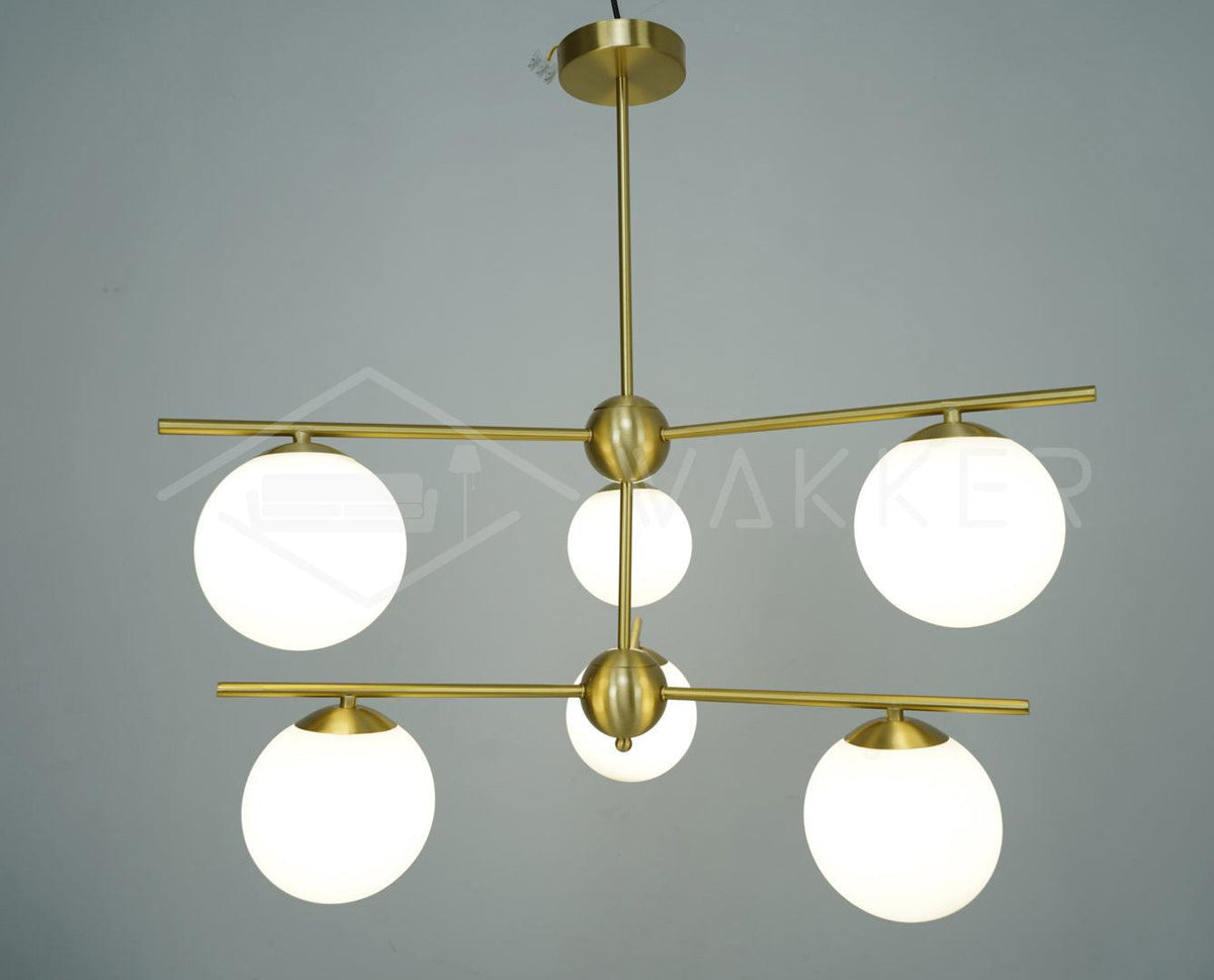 Casoella Chandelier Sphere & Stem Modern Gold LED