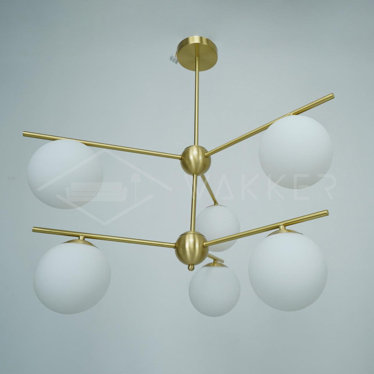 Casoella Chandelier Sphere & Stem Modern Gold LED