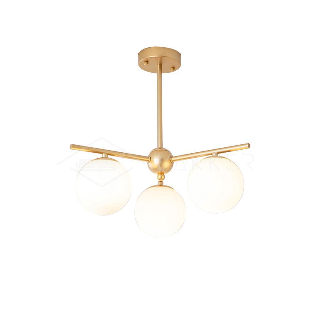 Casoella Chandelier Sphere & Stem Modern Gold LED
