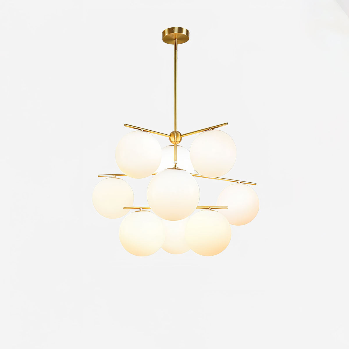 Casoella Chandelier Sphere & Stem Modern Gold LED