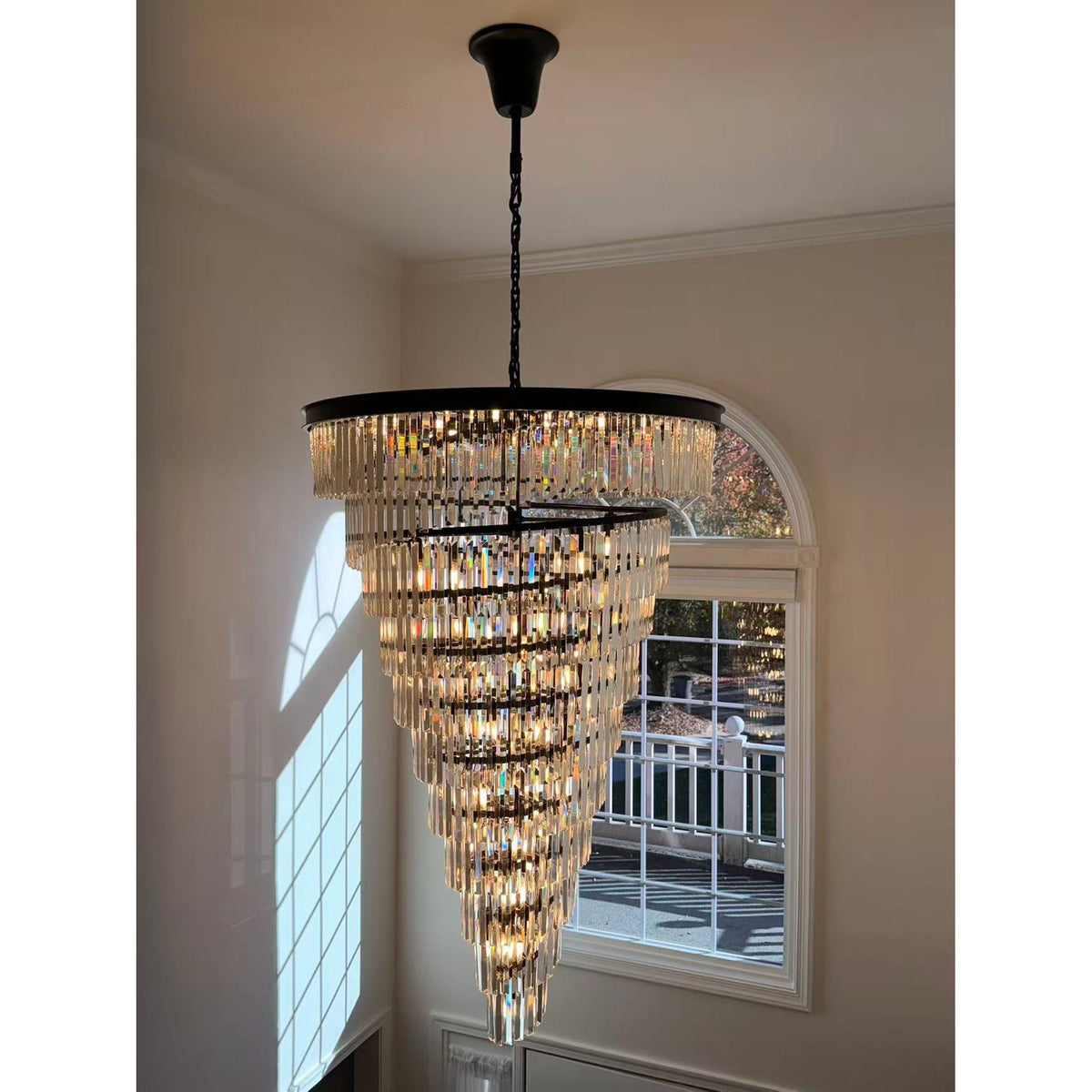 Vantorys Tiered Layered Crystal Chandelier