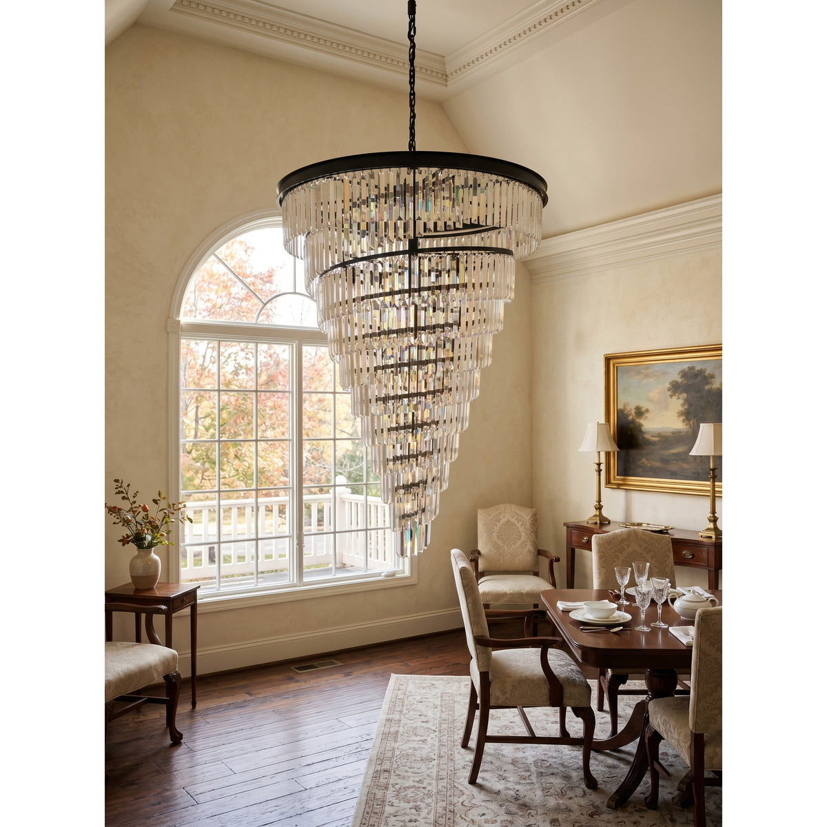 Vantorys Tiered Layered Crystal Chandelier