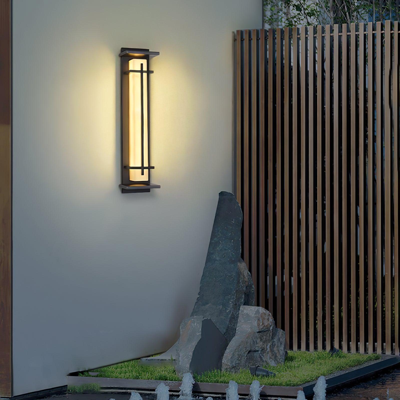 Ray Square Outdoor Wall Light  Imitation Alabaster Waterproof