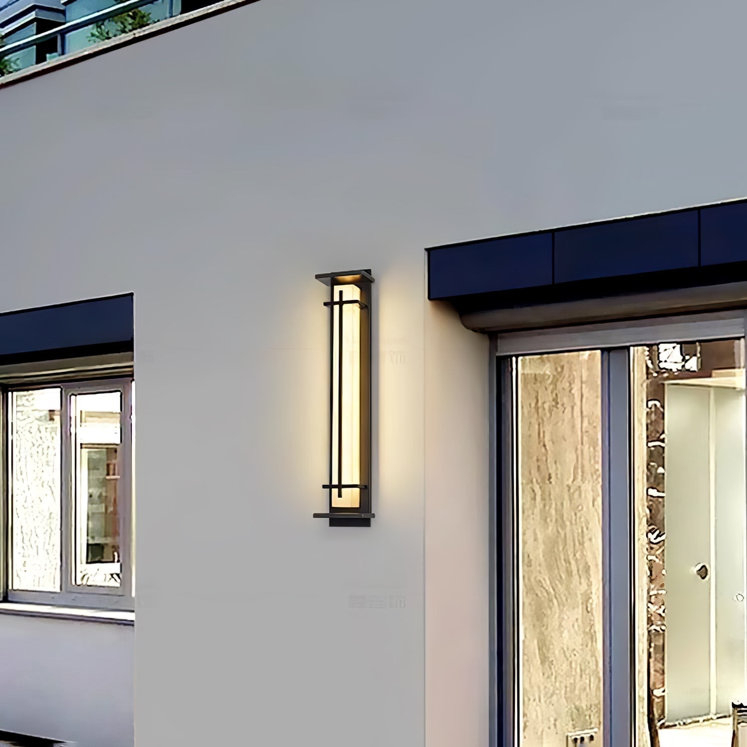 Ray Square Outdoor Wall Light  Imitation Alabaster Waterproof