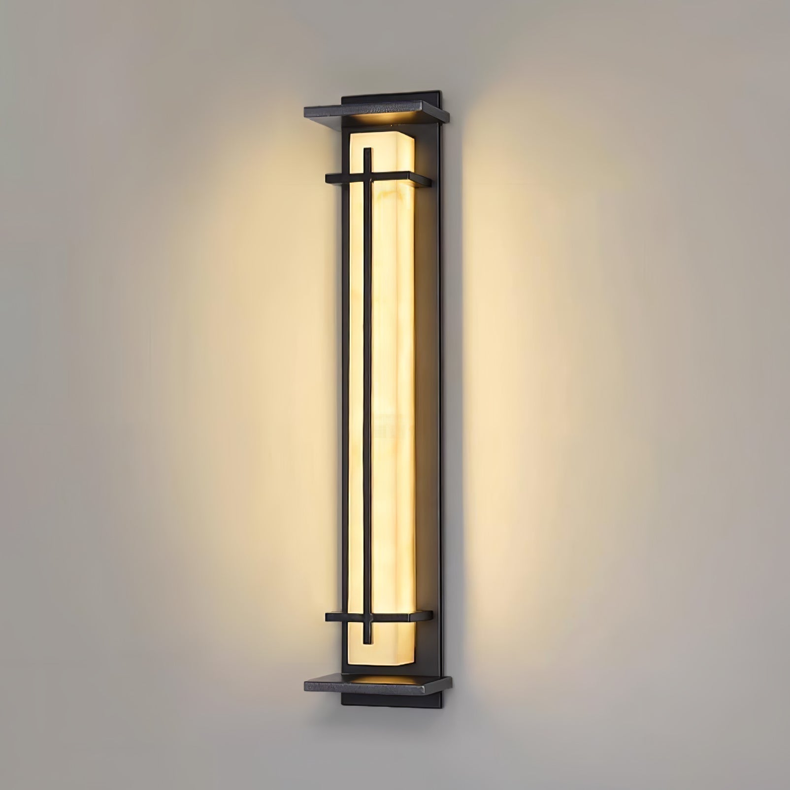 Ray Square Outdoor Wall Light  Imitation Alabaster Waterproof