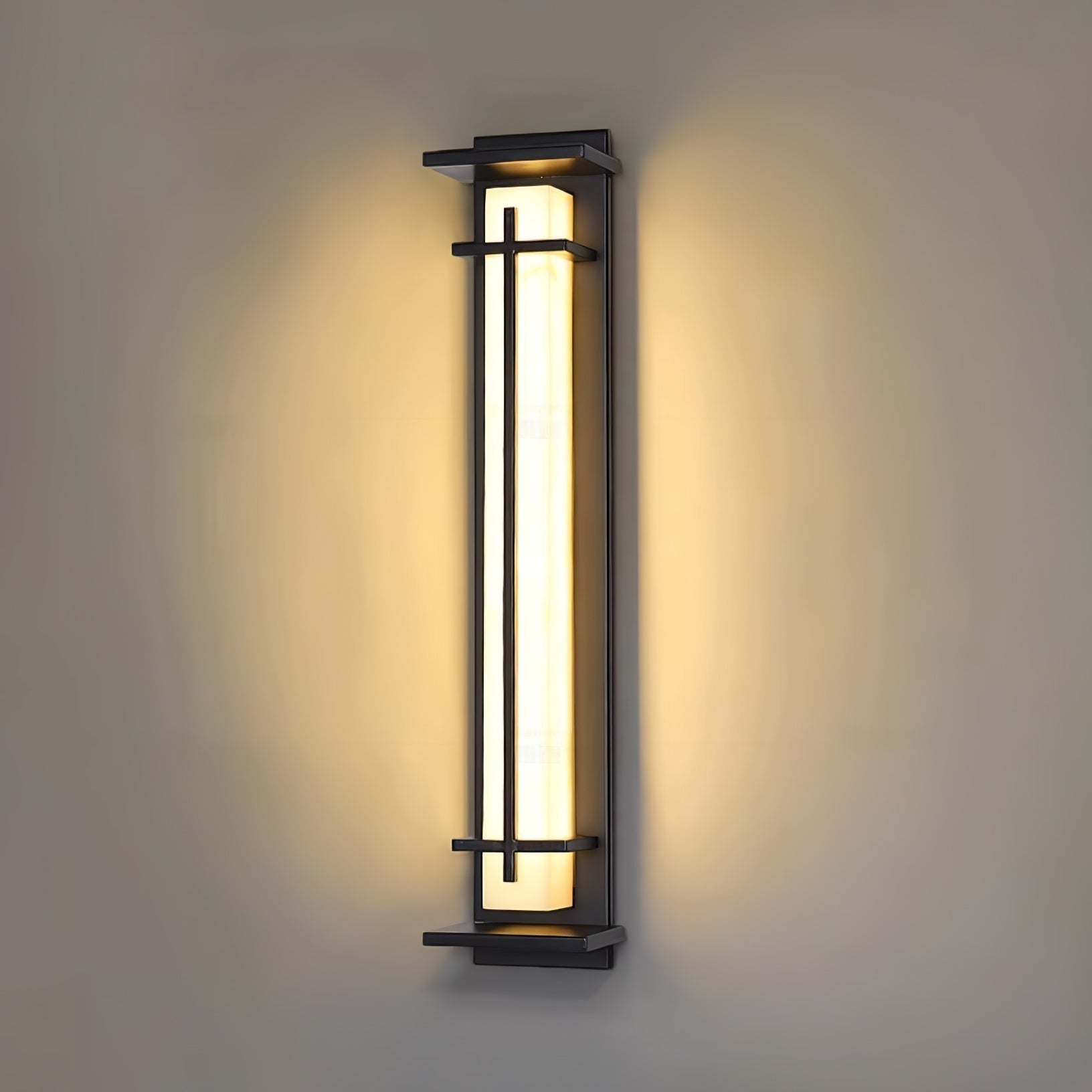 Ray Square Outdoor Wall Light  Imitation Alabaster Waterproof