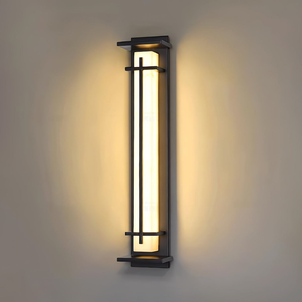 Avenirette Square Outdoor Wall Light Imitation Alabaster Waterproof