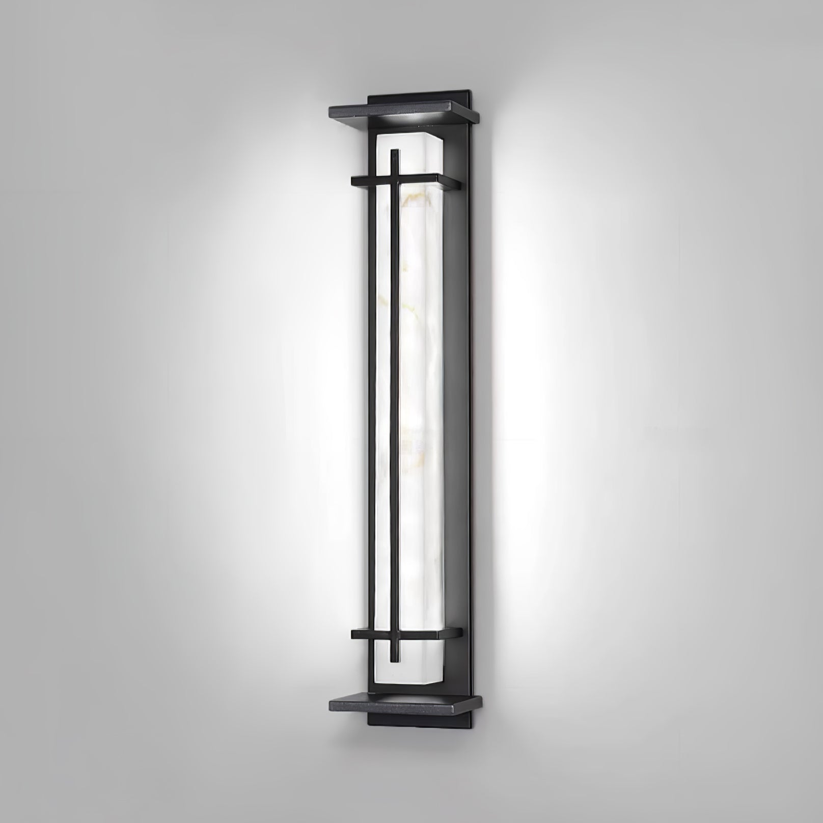 Ray Square Outdoor Wall Light  Imitation Alabaster Waterproof