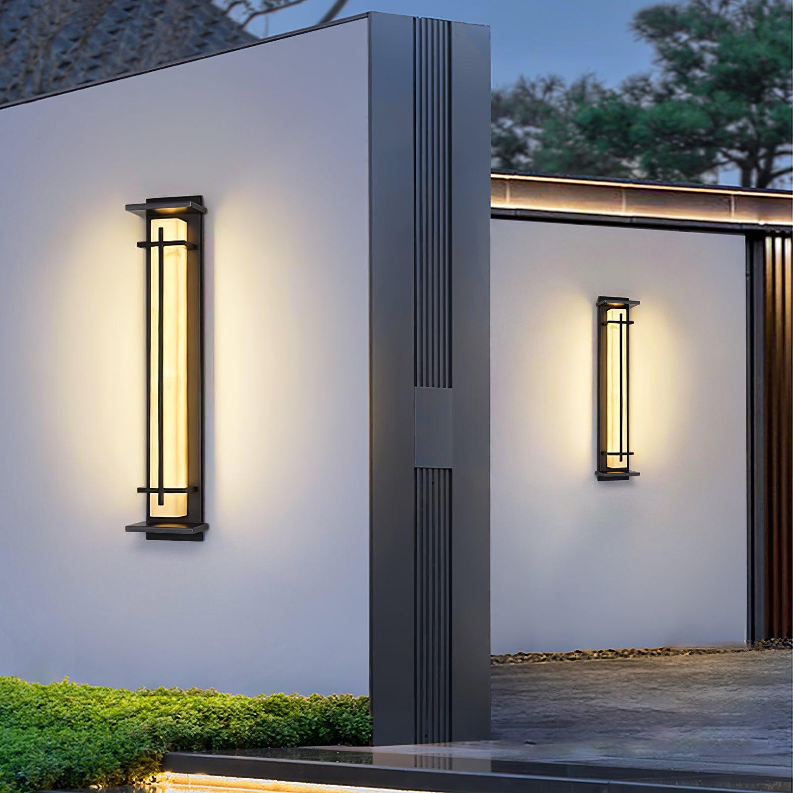 Ray Square Outdoor Wall Light  Imitation Alabaster Waterproof