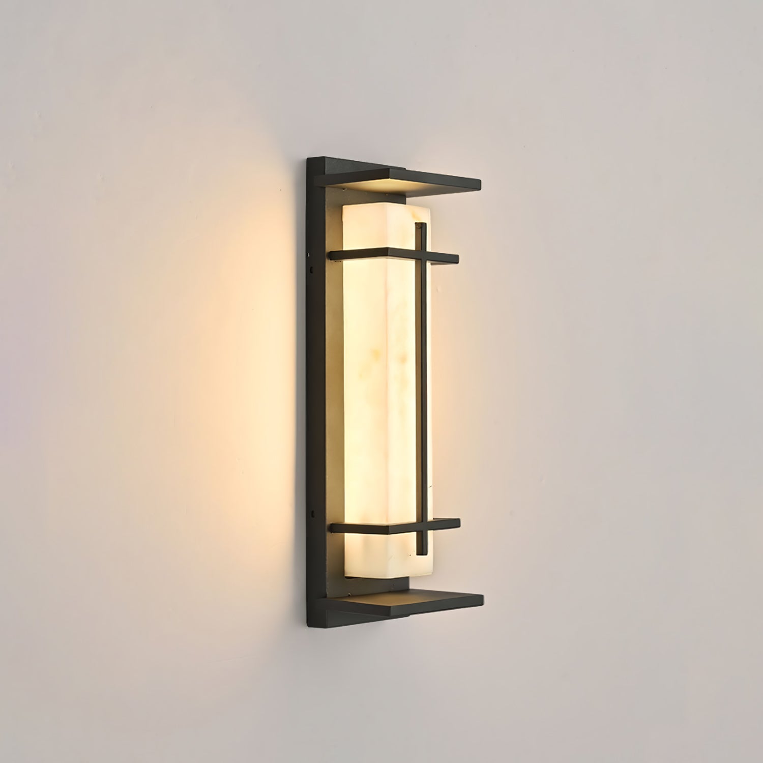 Ray Square Outdoor Wall Light  Imitation Alabaster Waterproof