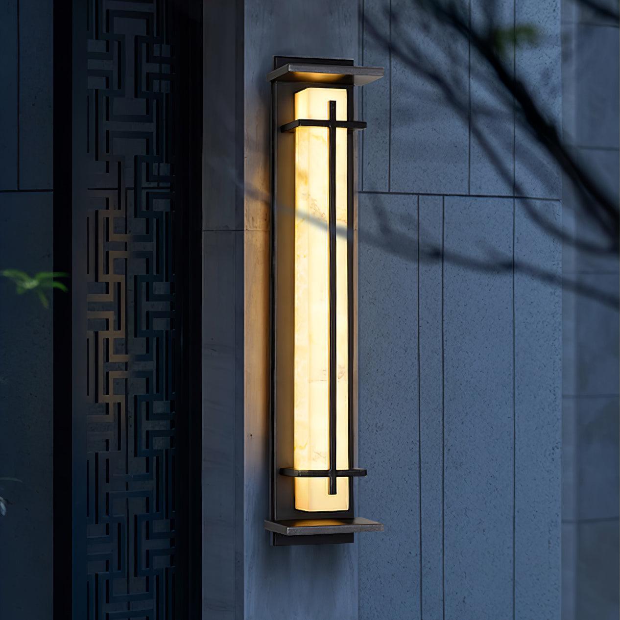 Ray Square Outdoor Wall Light  Imitation Alabaster Waterproof