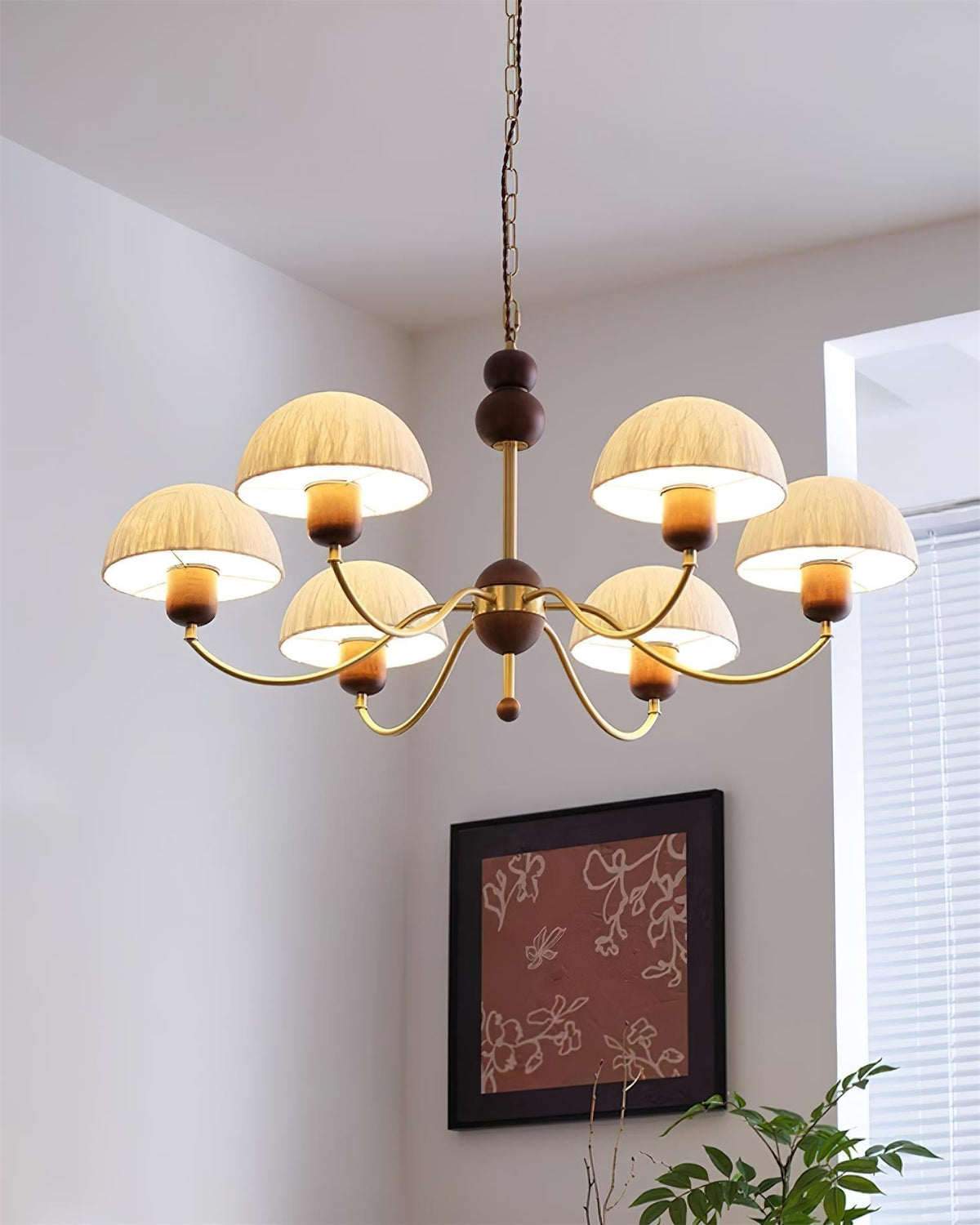 Core Chandelier Rice Paper Mid-Century