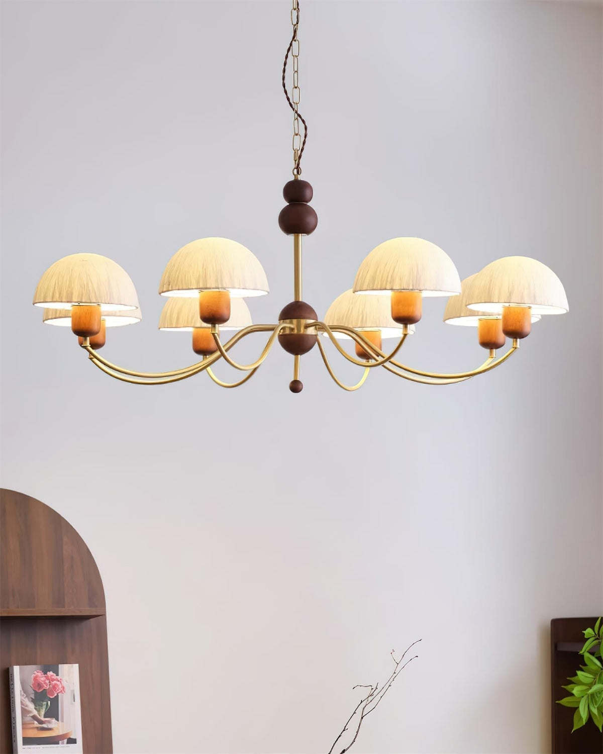 Core Chandelier Rice Paper Mid-Century
