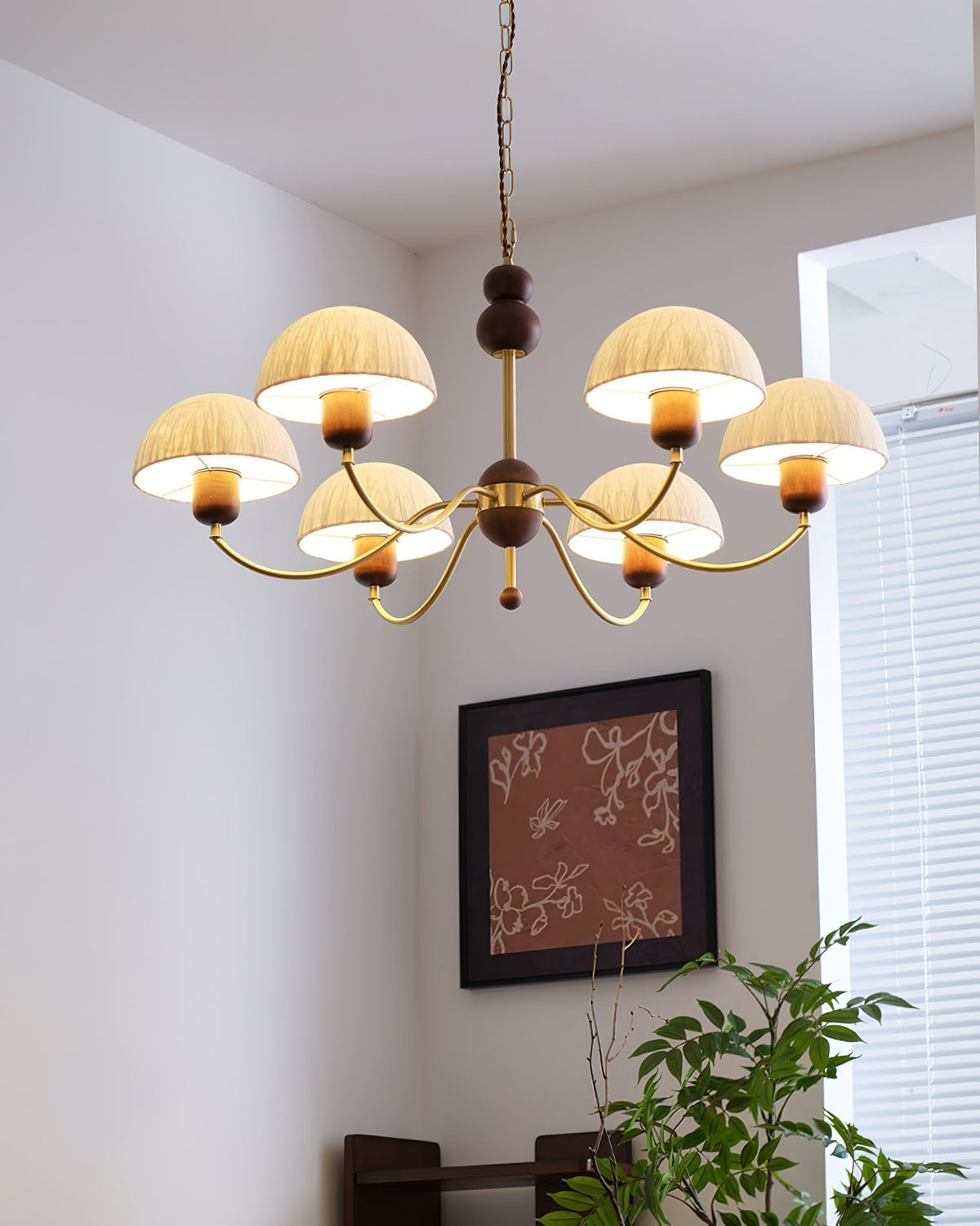 Core Chandelier Rice Paper Mid-Century