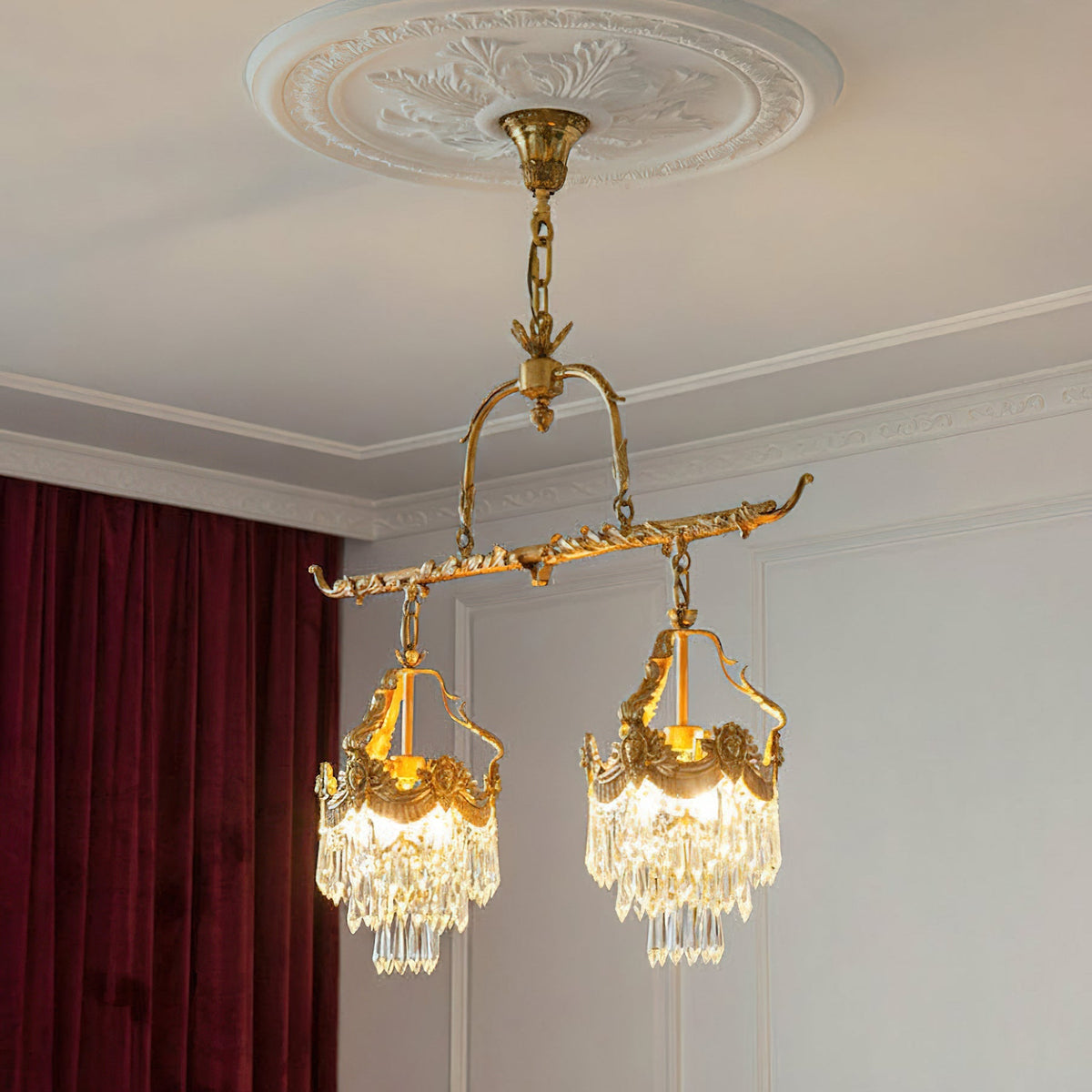 Seraphelion Stained Crystal Linear Pendant Lamp