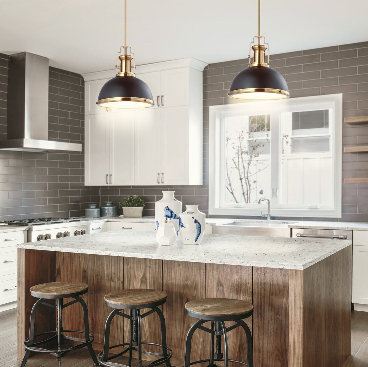 Staub Vintage Brass Pendant Lamp