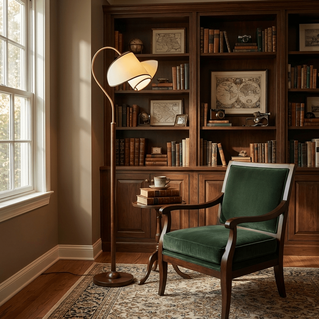 Corvienne Curved Neck Floor Lamp