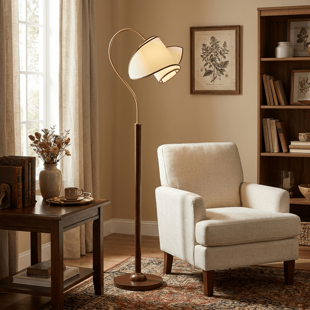 Corvienne Curved Neck Floor Lamp