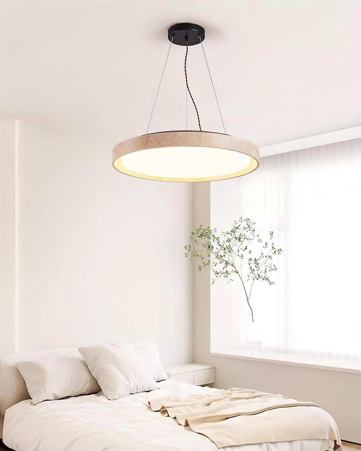 Tavaneria Pendant Light Travertine Ring