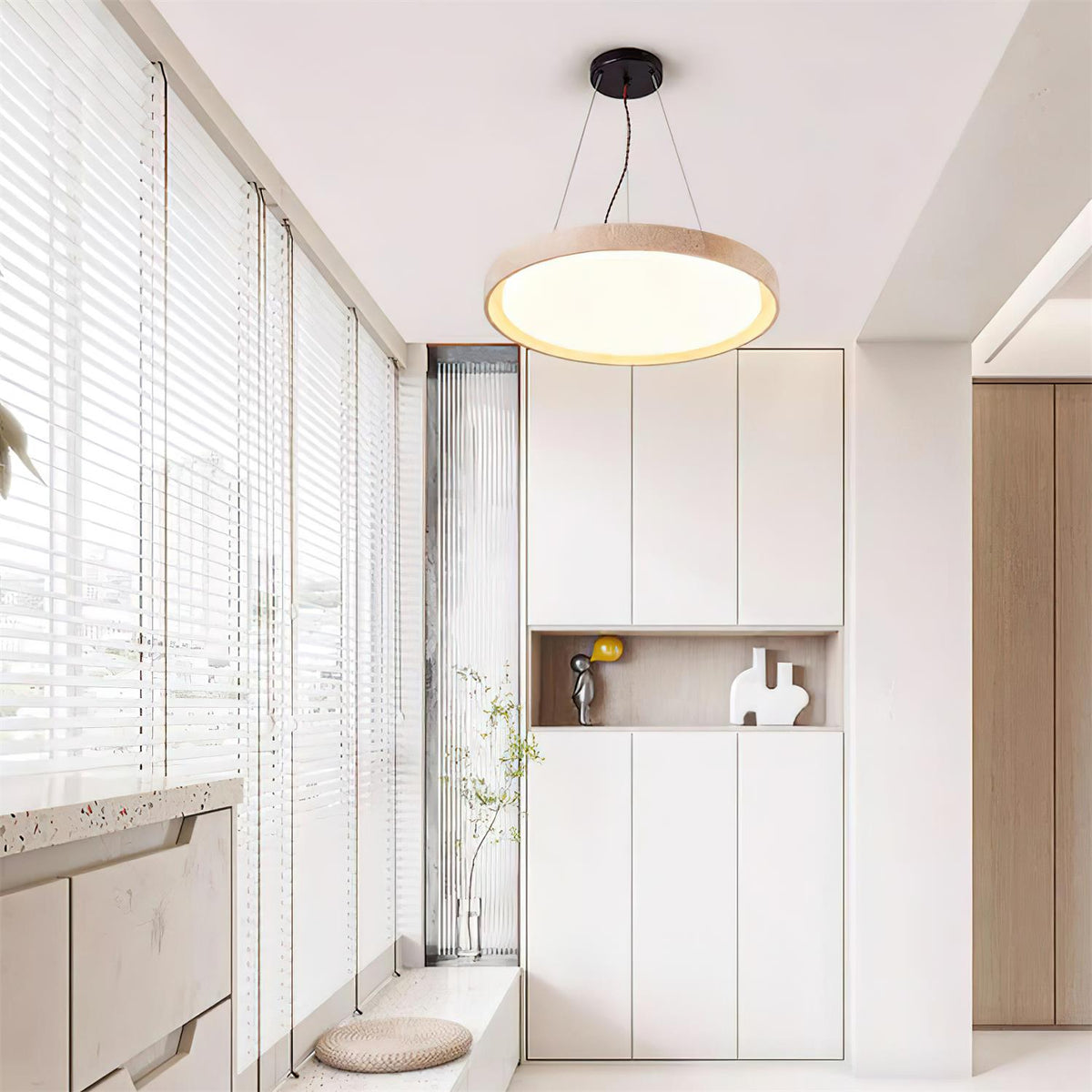 Tavaneria Pendant Light Travertine Ring