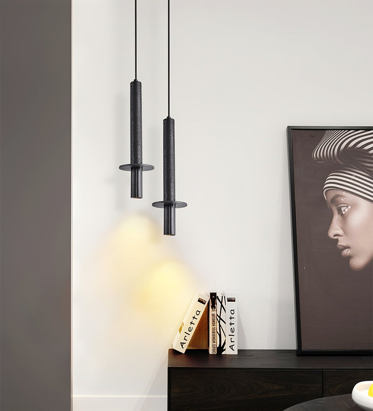 Valanise Dual Cylinder Travertine Pendant Light