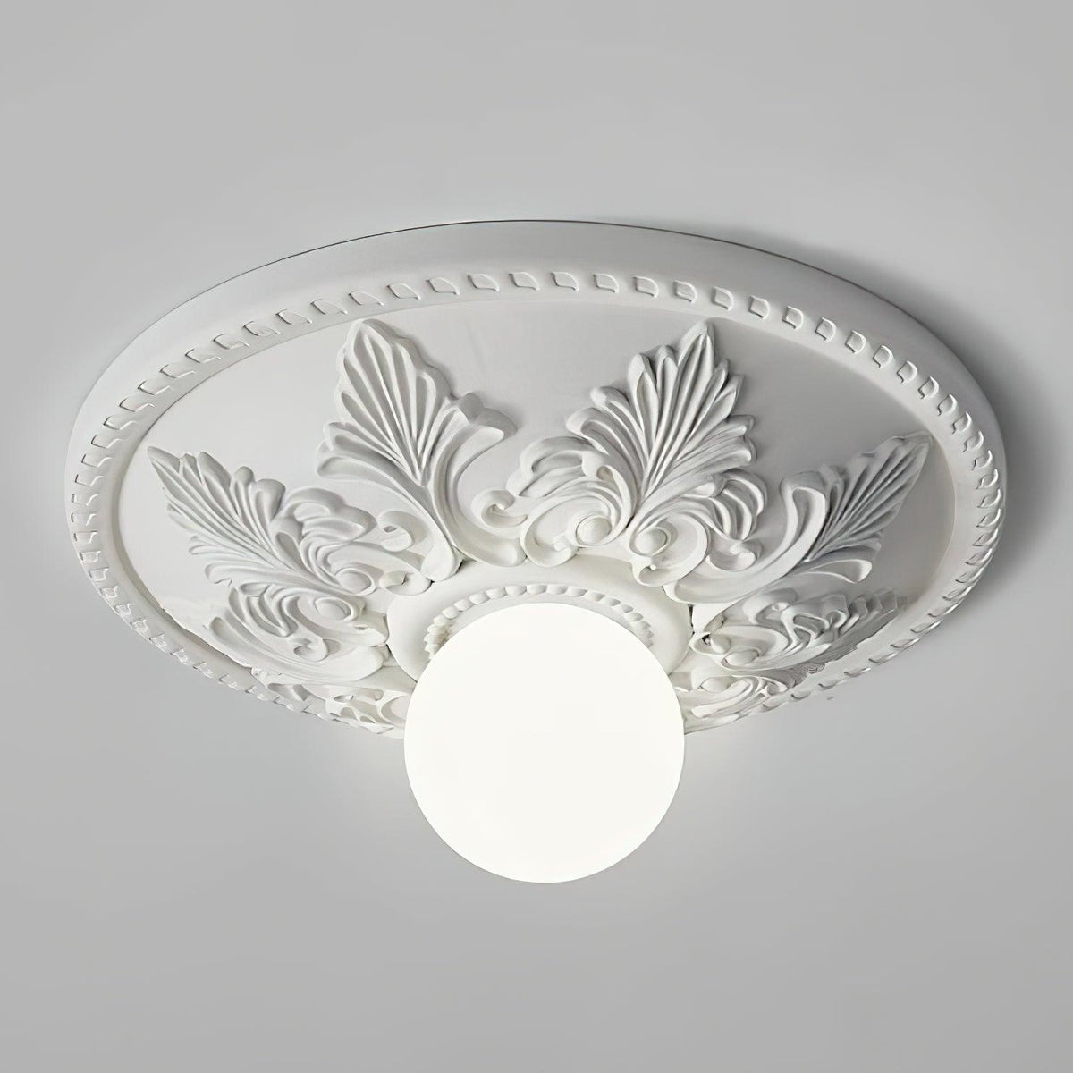 Ceiling Light Resin Canopy Glass Globe Classic Ornate