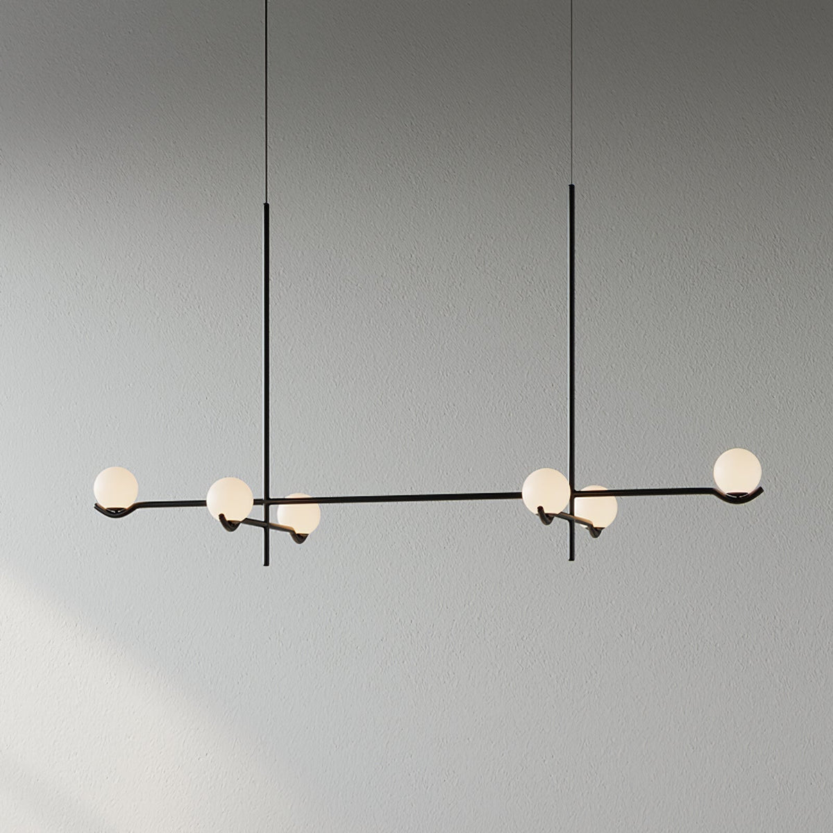Elvian Chandelier White Globe Brass Minimalist