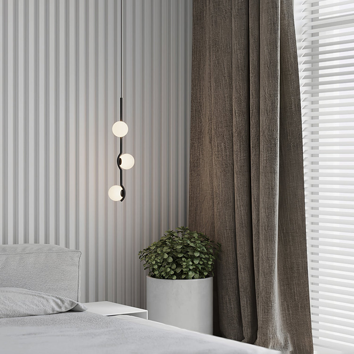 Elvian Chandelier White Globe Brass Minimalist