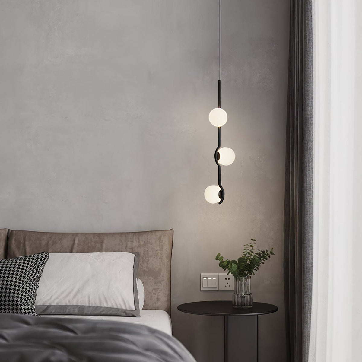 Elvian Chandelier White Globe Brass Minimalist