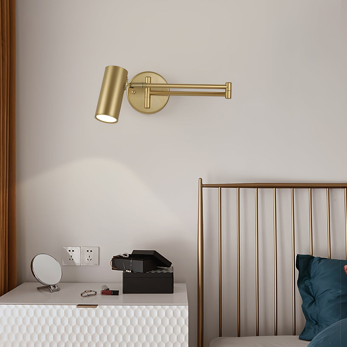 Auraelle Wall Sconce Brass Swing Arm Adjustable