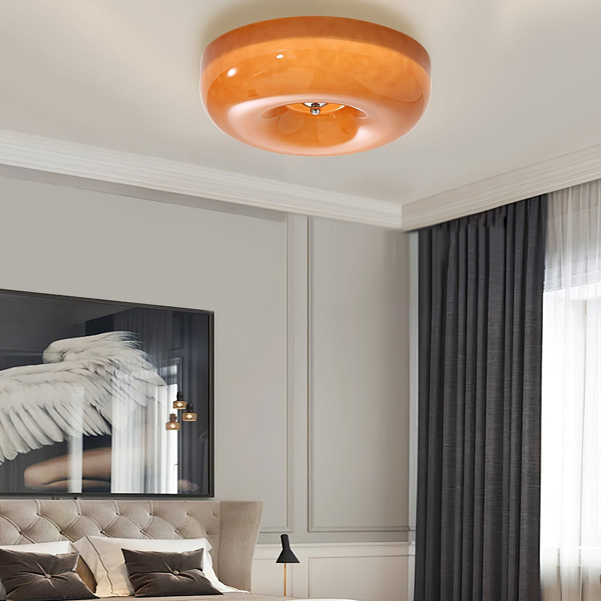 Cam Modern Minimalist Swirl Glass Ceiling Lamp
