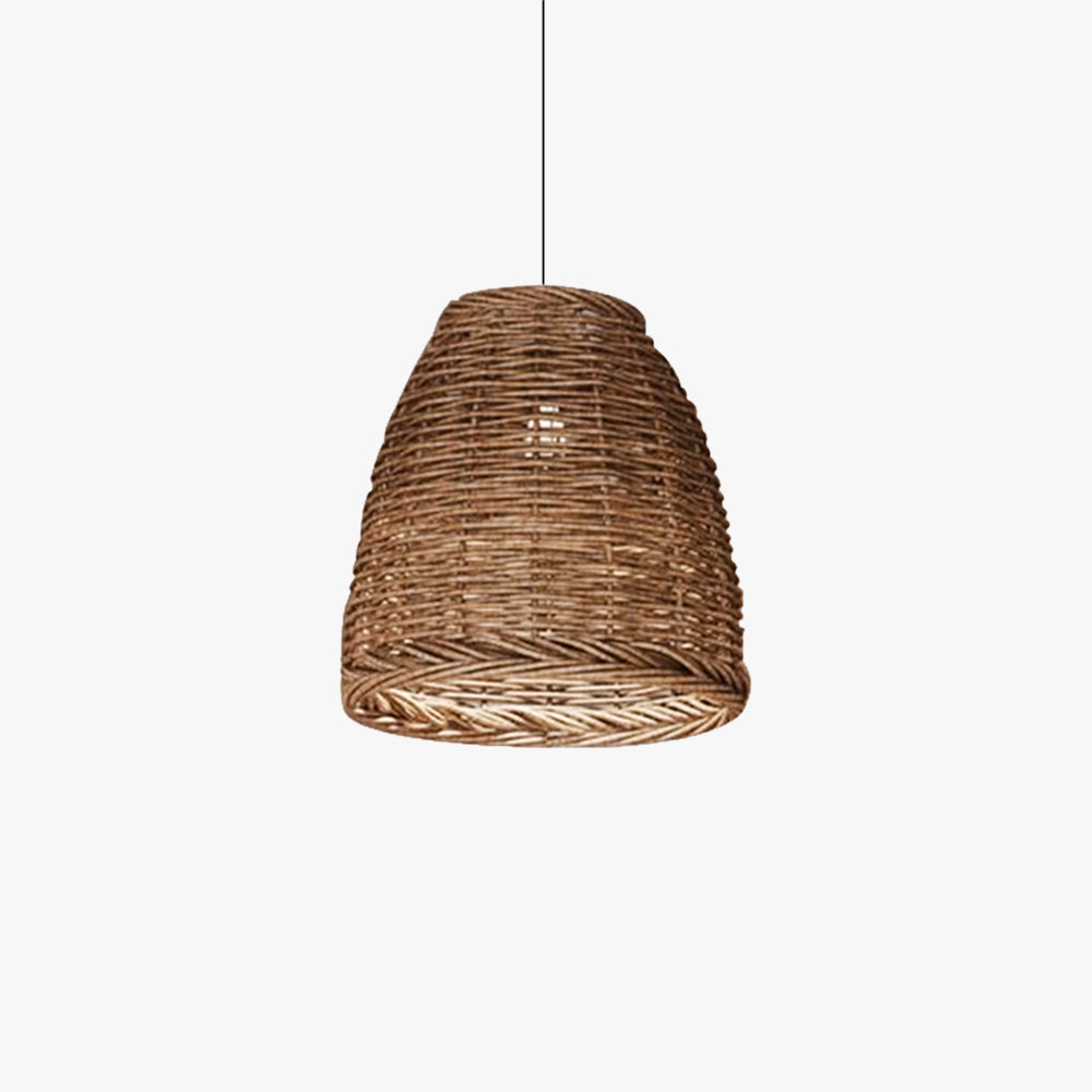 Kutegedo Vintage Rustic LED Pendant Light Rattan Living Room Bedroom