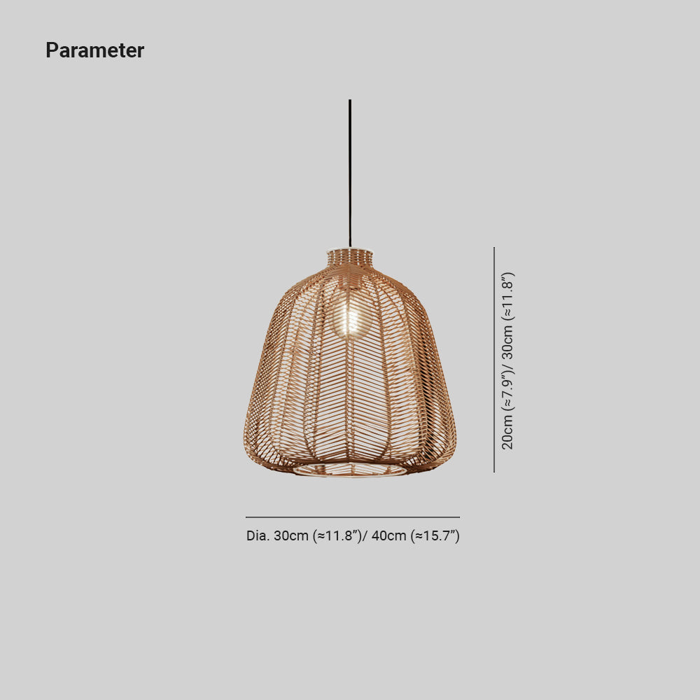 Dobilola Minimalist LED Pendant Light Rattan Living Room Bedroom Bar