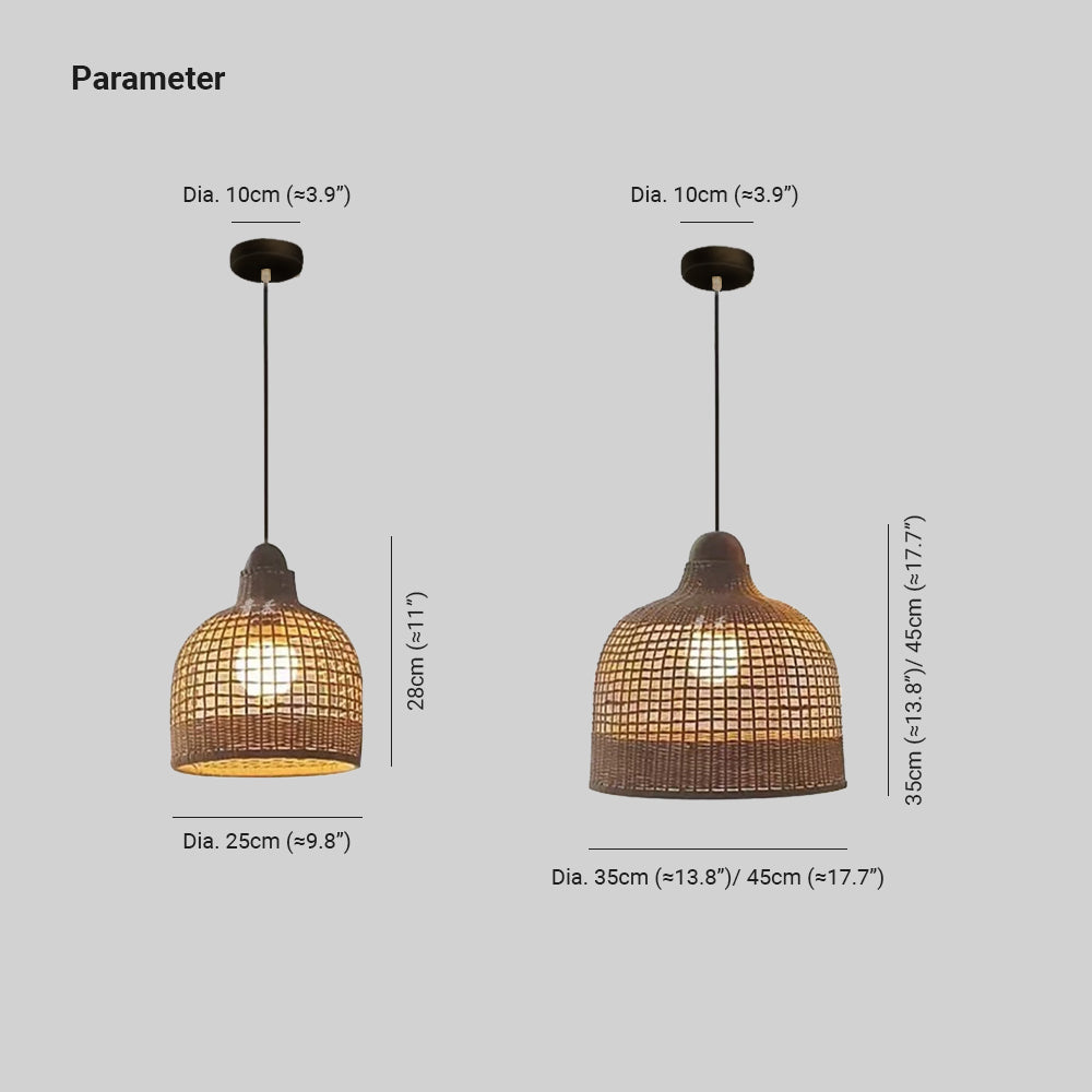 Dumubeme Japanese Retro Basket Pendant Light Bamboo Guesthouse/Bedroom