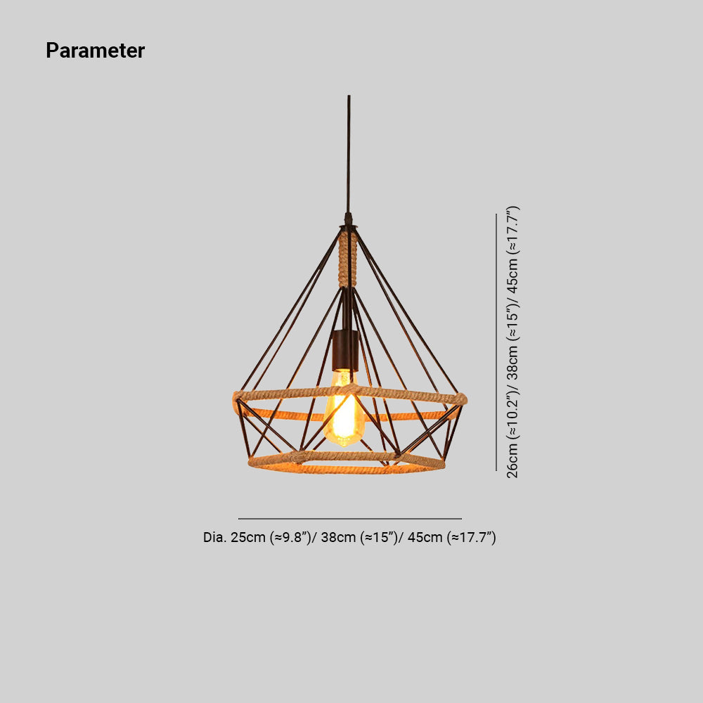 Juporelu Countryside Diamond Pendant Light Black Metal Kitchen/Cafe