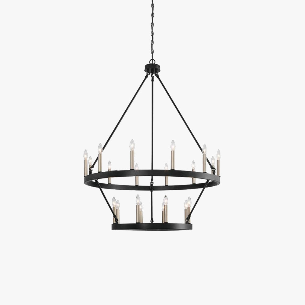 Disegot Modern Industrial LED Chandelier Black Metal Living Room