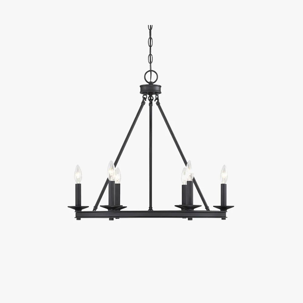 Josalur Modern Candles Chandelier Black Metal Living Room/Bedroom