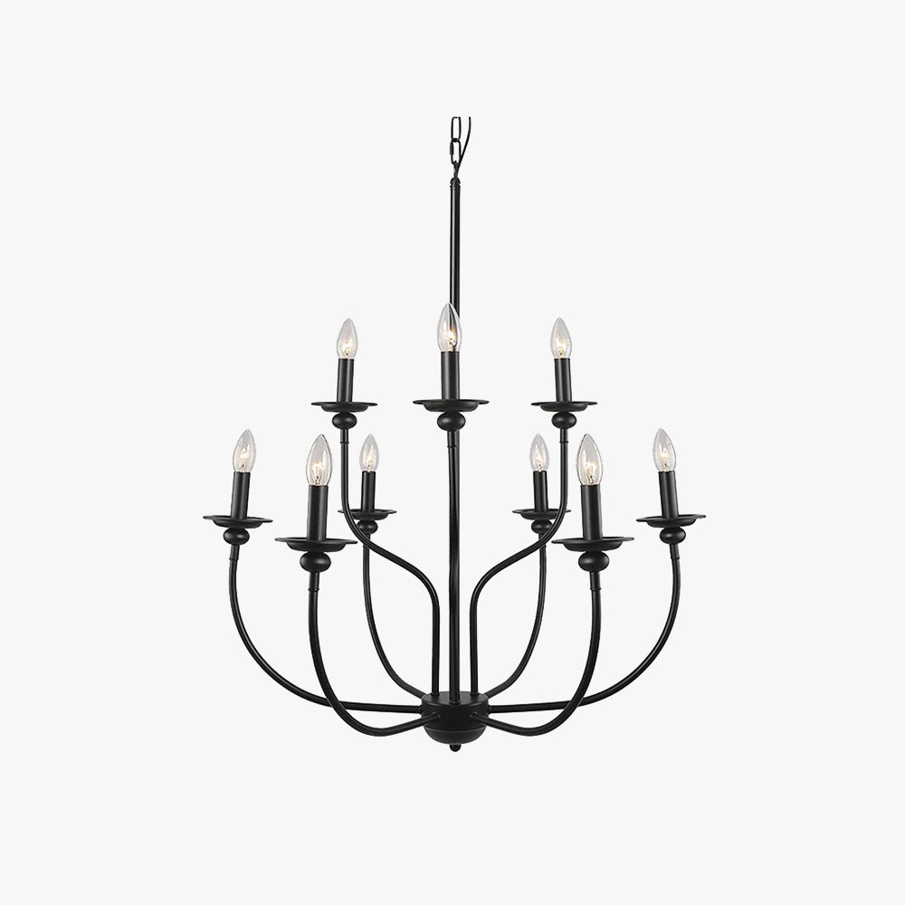 Tesulal Modern LED Chandelier Black Metal Bedroom Living Room