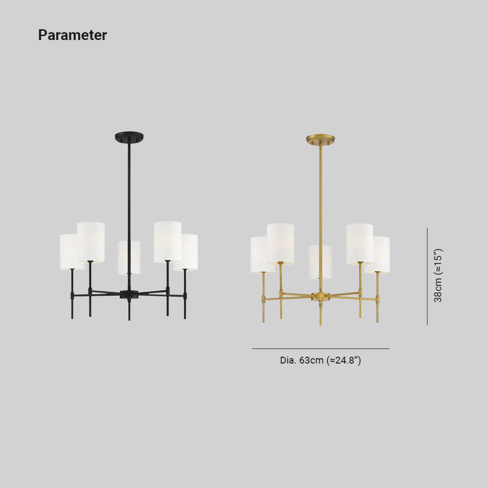 Masimol Modern LED Chandelier Black/Gold Metal/Fabric Bedroom/Living Room