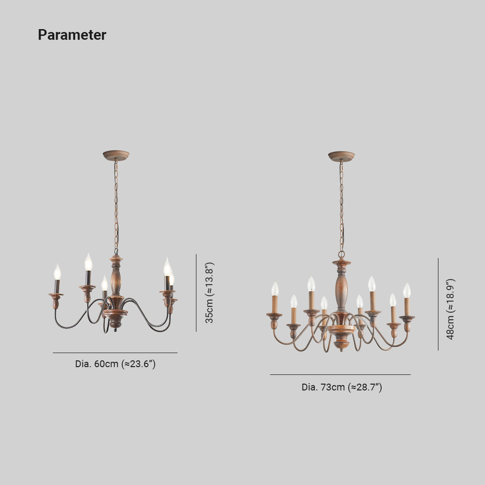 Wupimom Industrial Design LED Indoor Pendant Light Brown Wood Metal Bedroom/Living Room/Kitchen Island