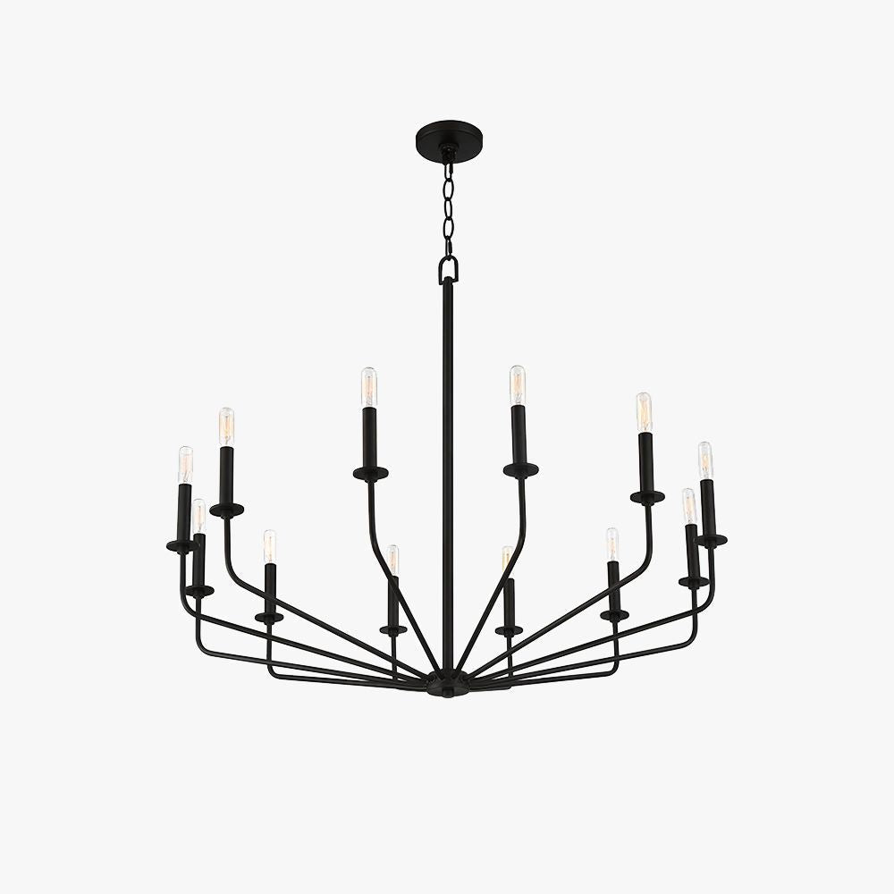 Jegenun Modern Industrial LED Chandelier Black Metal Living Room