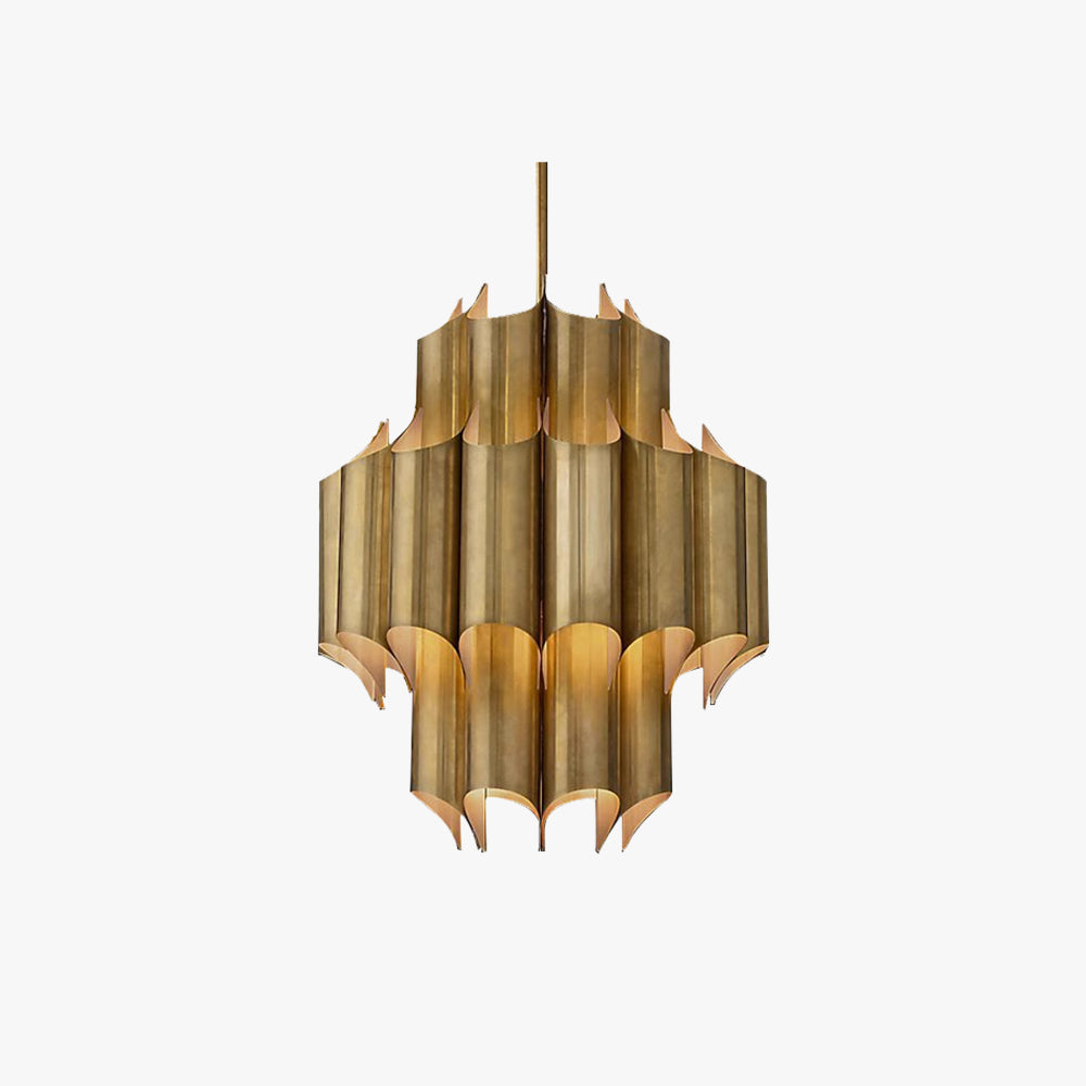 Lagakun Simple Retro Creative Chandelier Brass Metal Bedroom