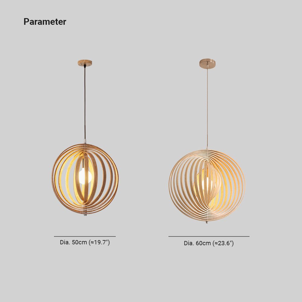 Rovukak Japanese LED Pendant Light Black/Gold Wood Bedroom/Bar