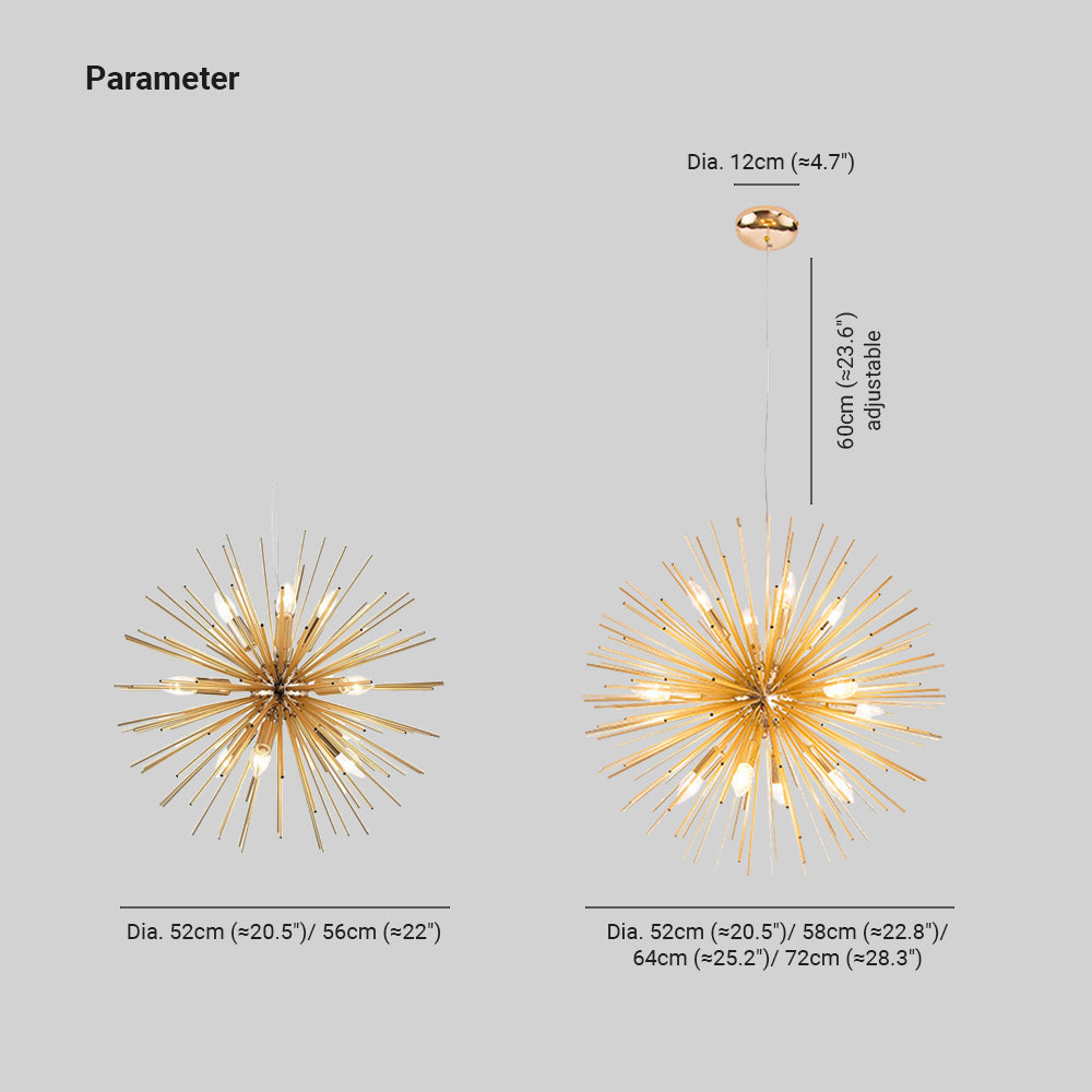 Soratid Modern LED Chandelier Gold Metal Dining/Living Room/Bedroom